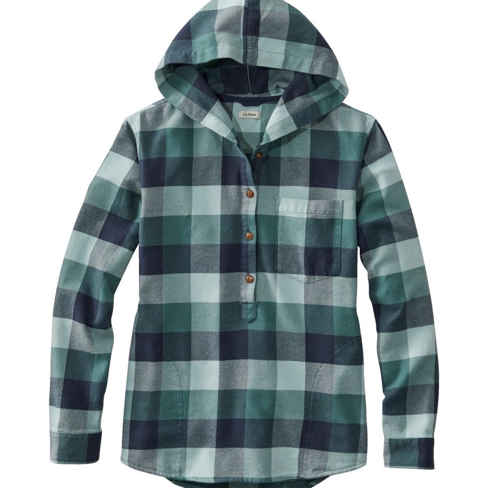 L.L. Bean Flannel Buffalo Plaid Hoodie